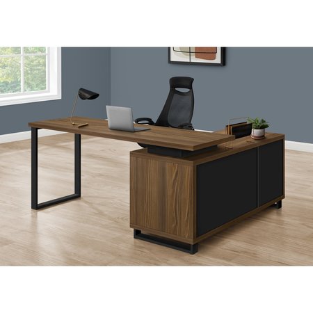 Monarch Specialties Computer Desk, Home Office, Corner, Storage Drawers, 72"L, L Shape, Work, Laptop, Metal, Walnut I 7711